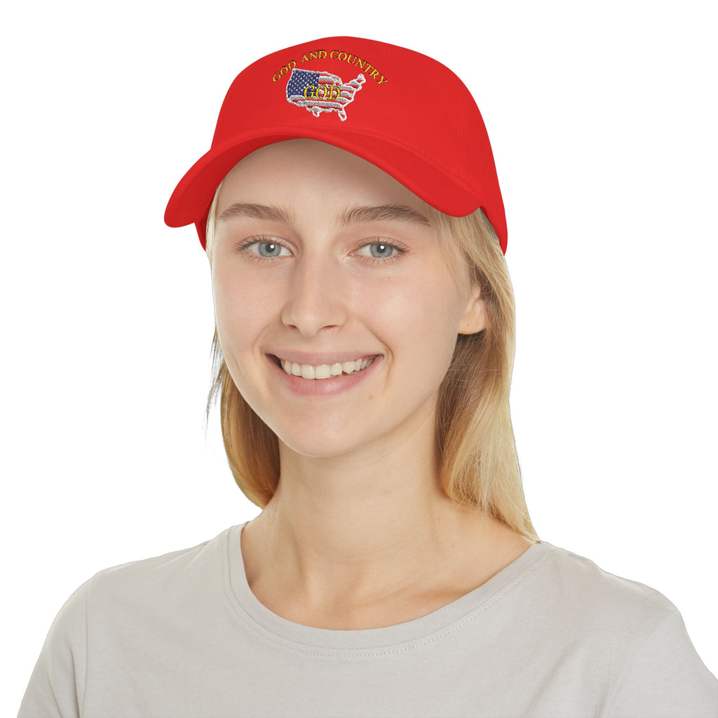 God and Country Embroidered Patriotic Christian Hat – USA Flag Faith Low Profile Baseball Cap