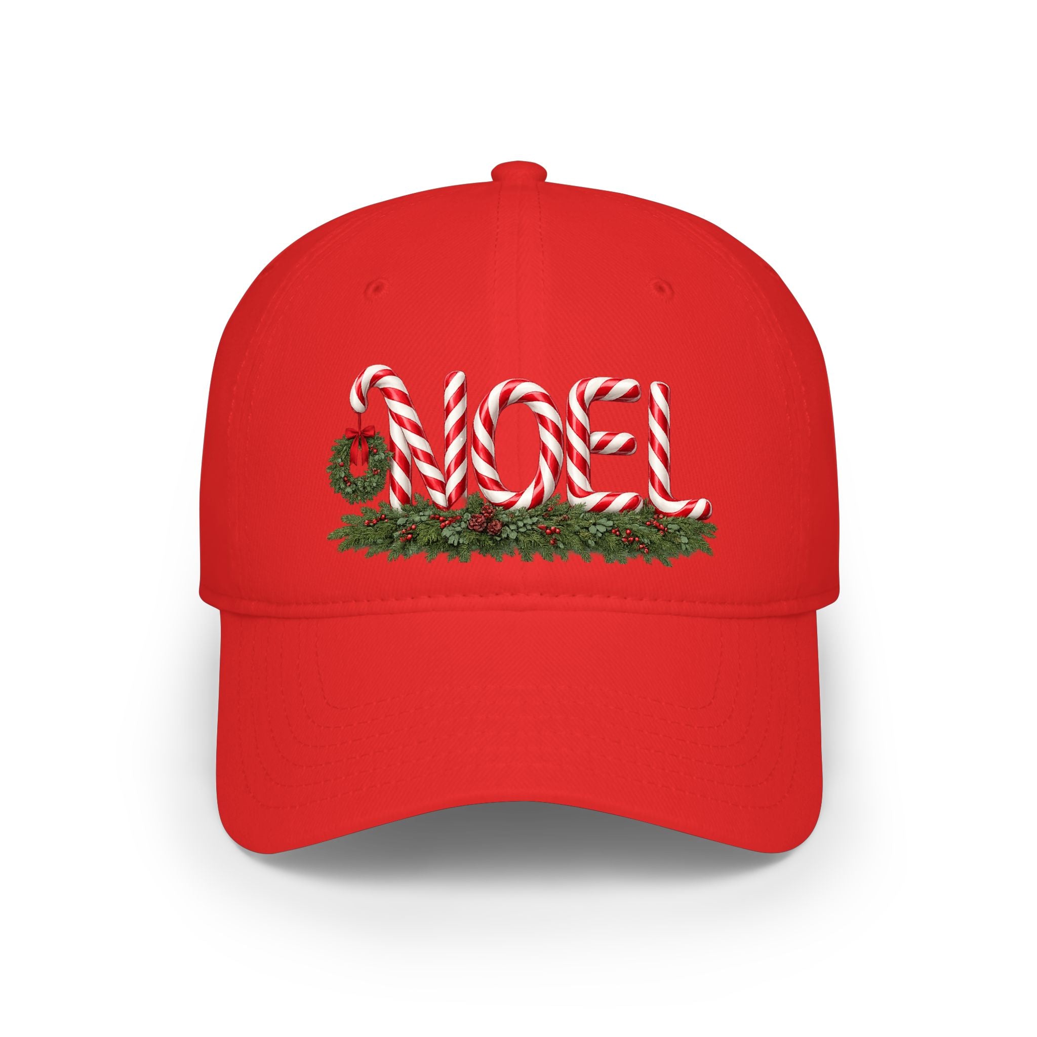 Candy Cane NOEL Christmas -Low Profile Baseball Cap