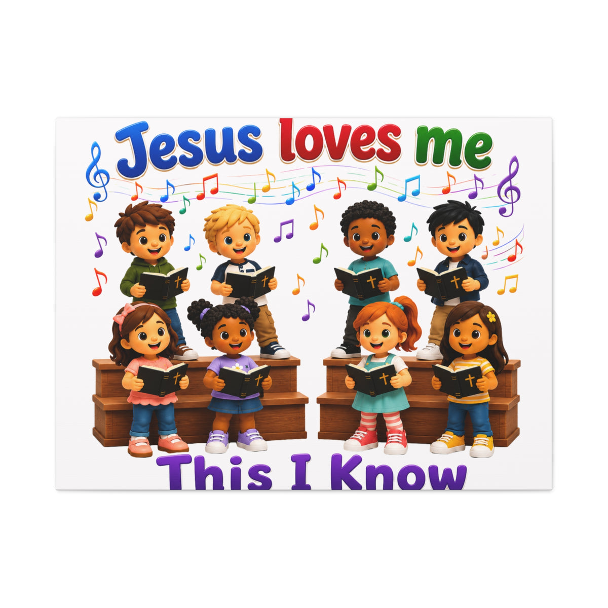 Jesus Loves Me This I Know Children's Choir Canvas Wall Art