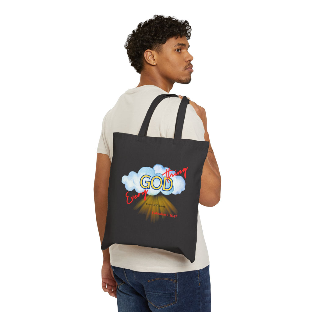 Every God Thing Inspirational Canvas Tote Bag – Christian Faith Reusable Carryall