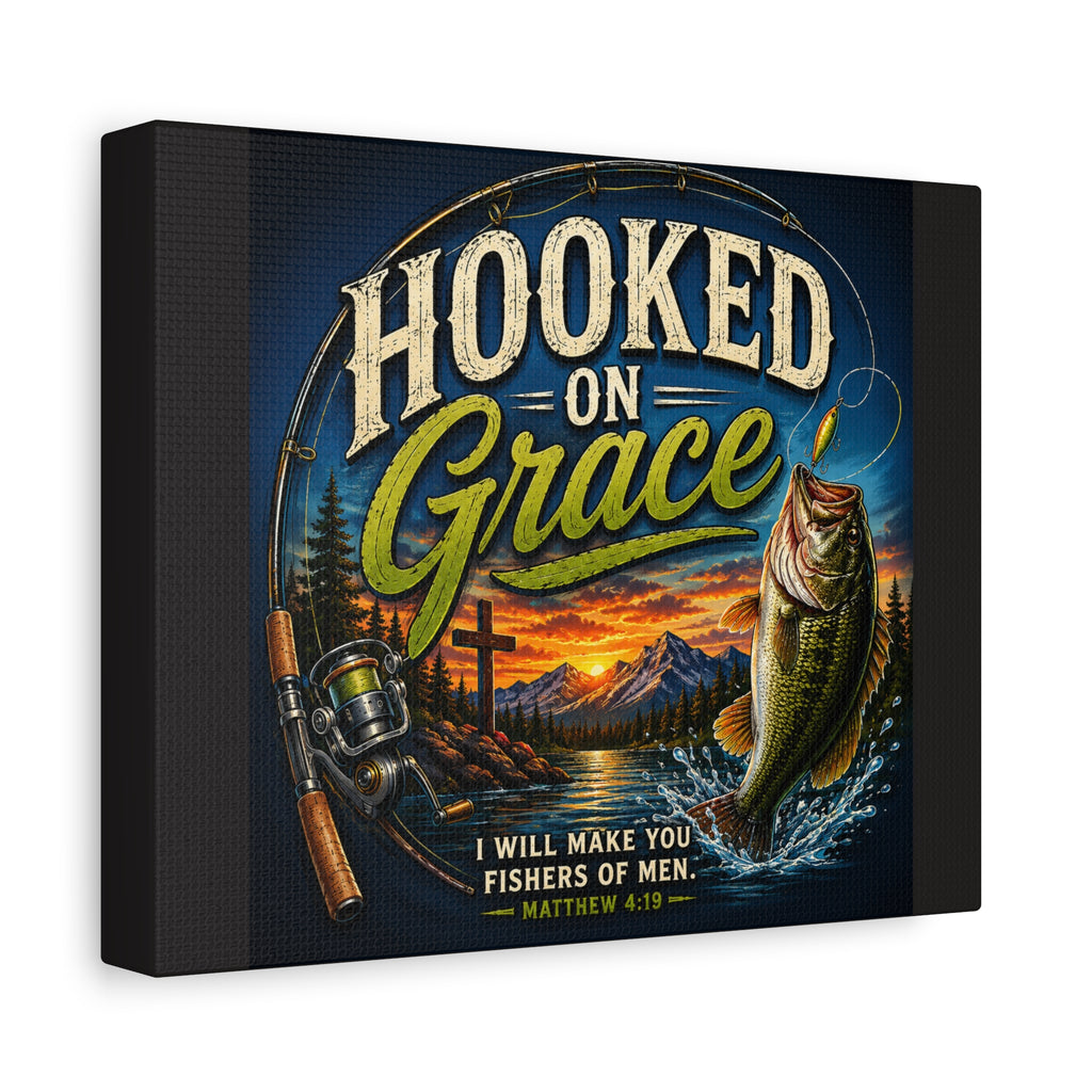Hooked on Grace Christian Canvas Wall Art
