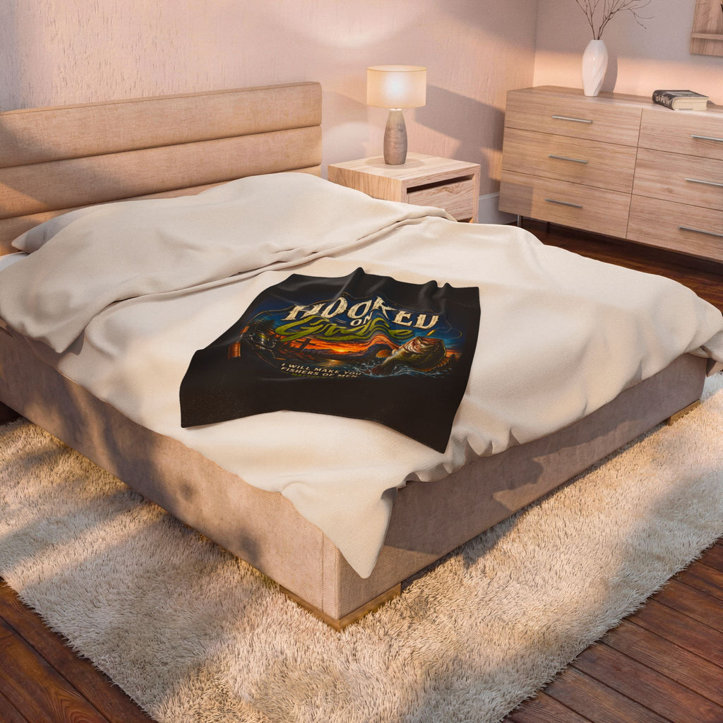 Hooked on Grace Christian Sherpa Fleece Blanket