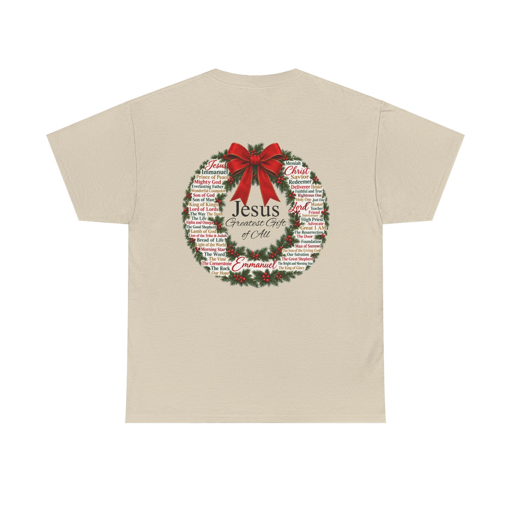 Jesus - Greatest Gift of All Christmas Wreath T-Shirt