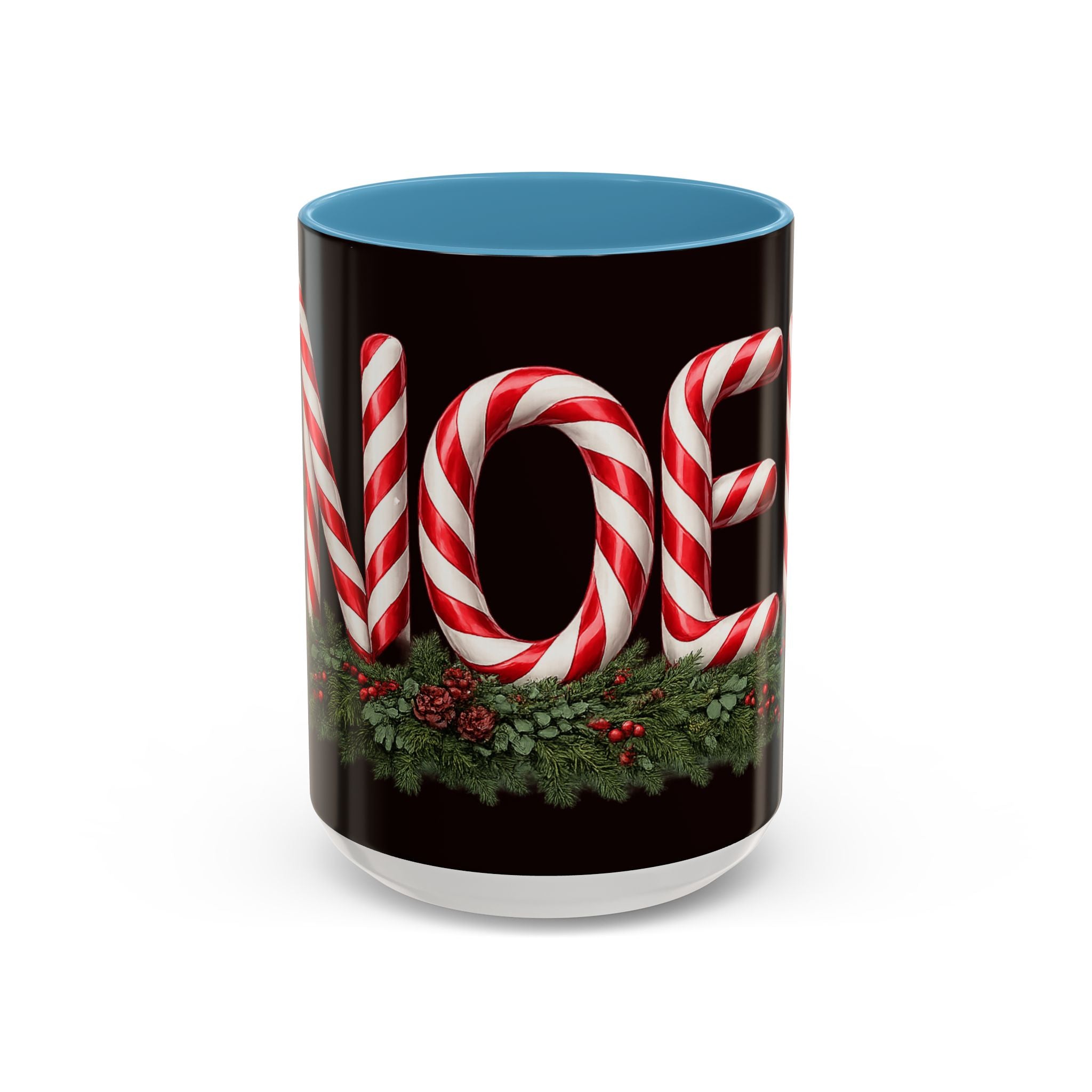 NOEL Candy Cane Christmas Mug – Festive Holiday Coffee Cup  (11, 15oz)