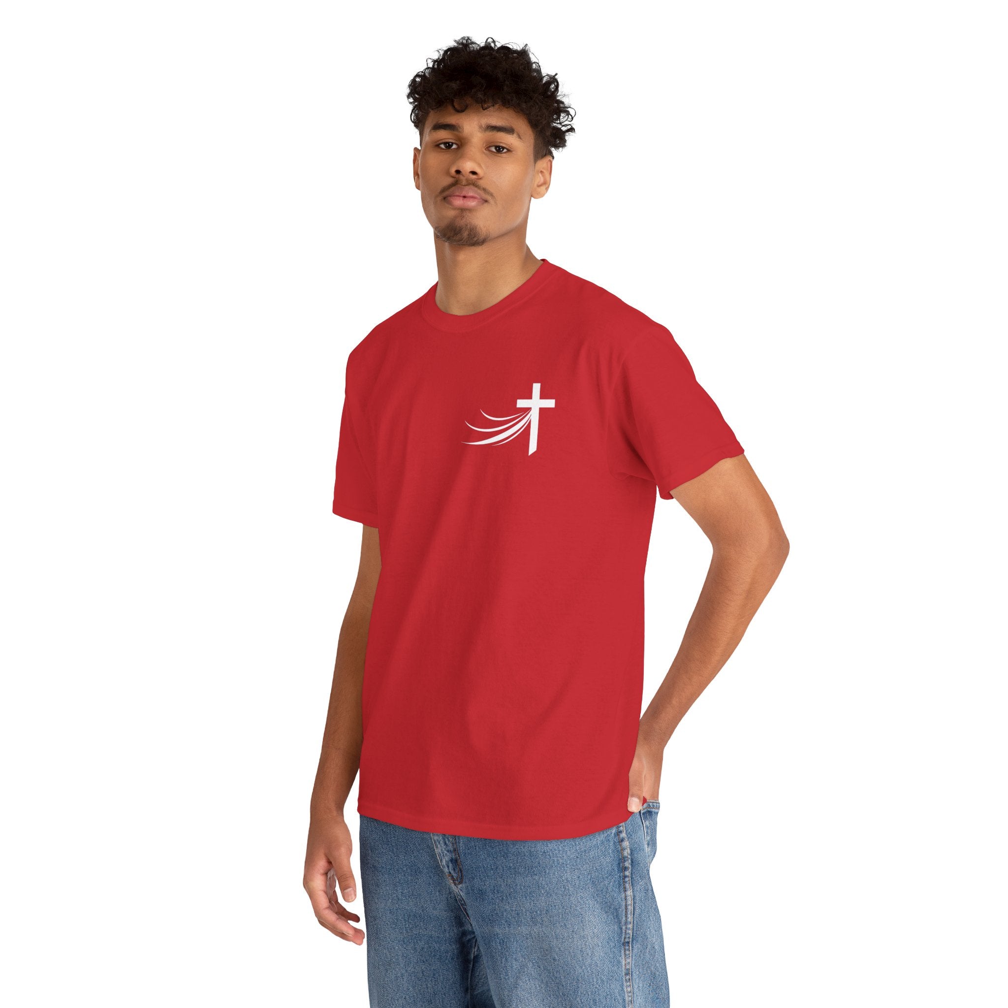Christ Did It Christian T-Shirt – Cross & Swoosh Faith Tee