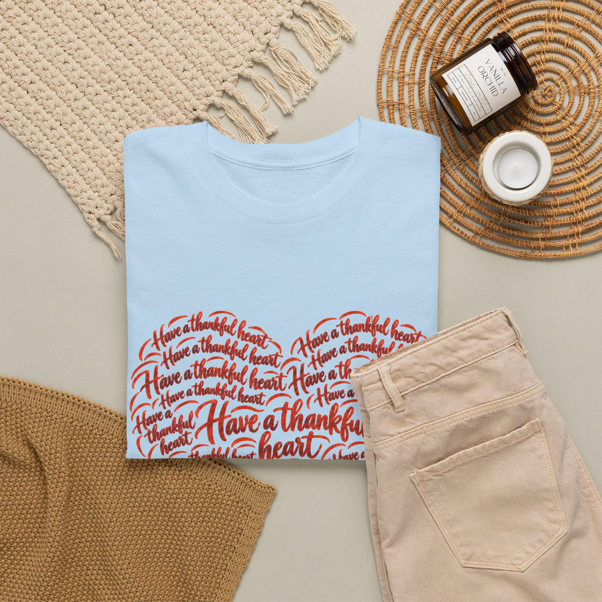 Have a Thankful Heart Christian Short Sleeve T-Shirt – 1 Thessalonians 5:18-Unisex Heavy Cotton Tee