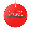 Candy Cane Noel Ceramic Decoration Ornament, (1pc)