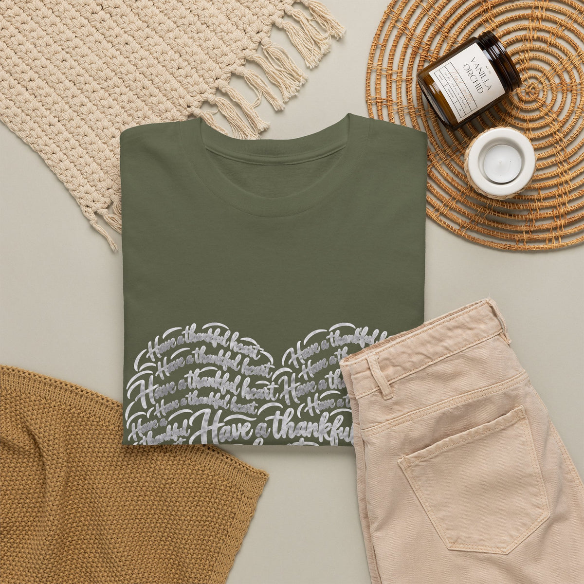 Have a Thankful Heart Christian Short Sleeve T-Shirt – 1 Thessalonians 5:18-Unisex Heavy Cotton Tee