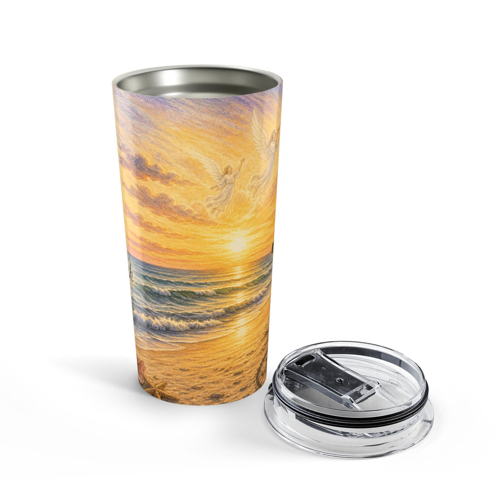 Beach Faith Christian Sunset Tumbler – Inspirational Scripture Tumbler 20oz