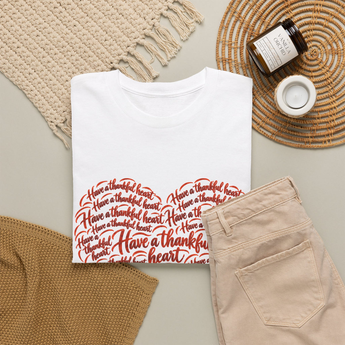 Have a Thankful Heart Christian Short Sleeve T-Shirt – 1 Thessalonians 5:18-Unisex Heavy Cotton Tee