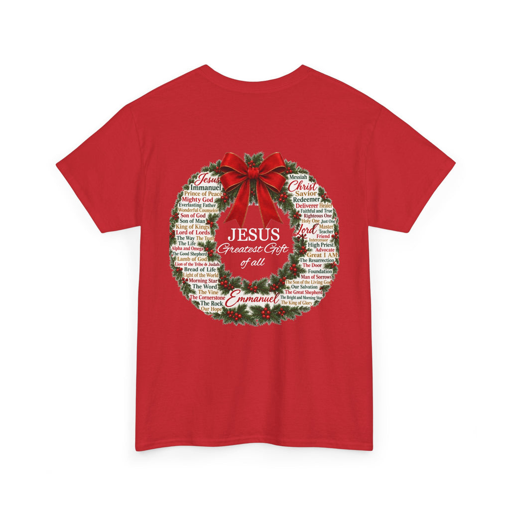 Jesus - Greatest Gift of All Christmas Wreath T-Shirt