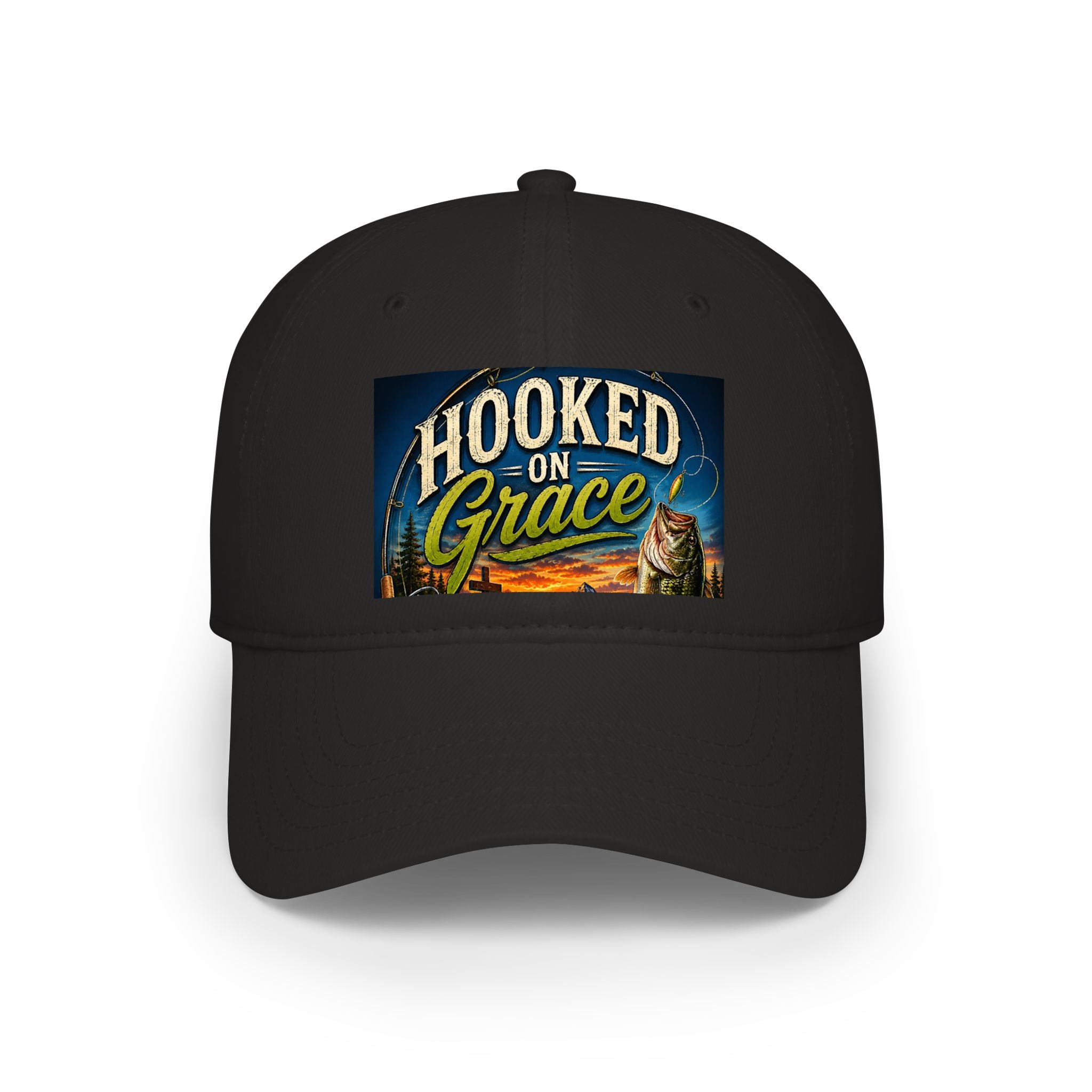 Hooked on Grace Low Profile Baseball Cap – Christian Faith Dad Hat