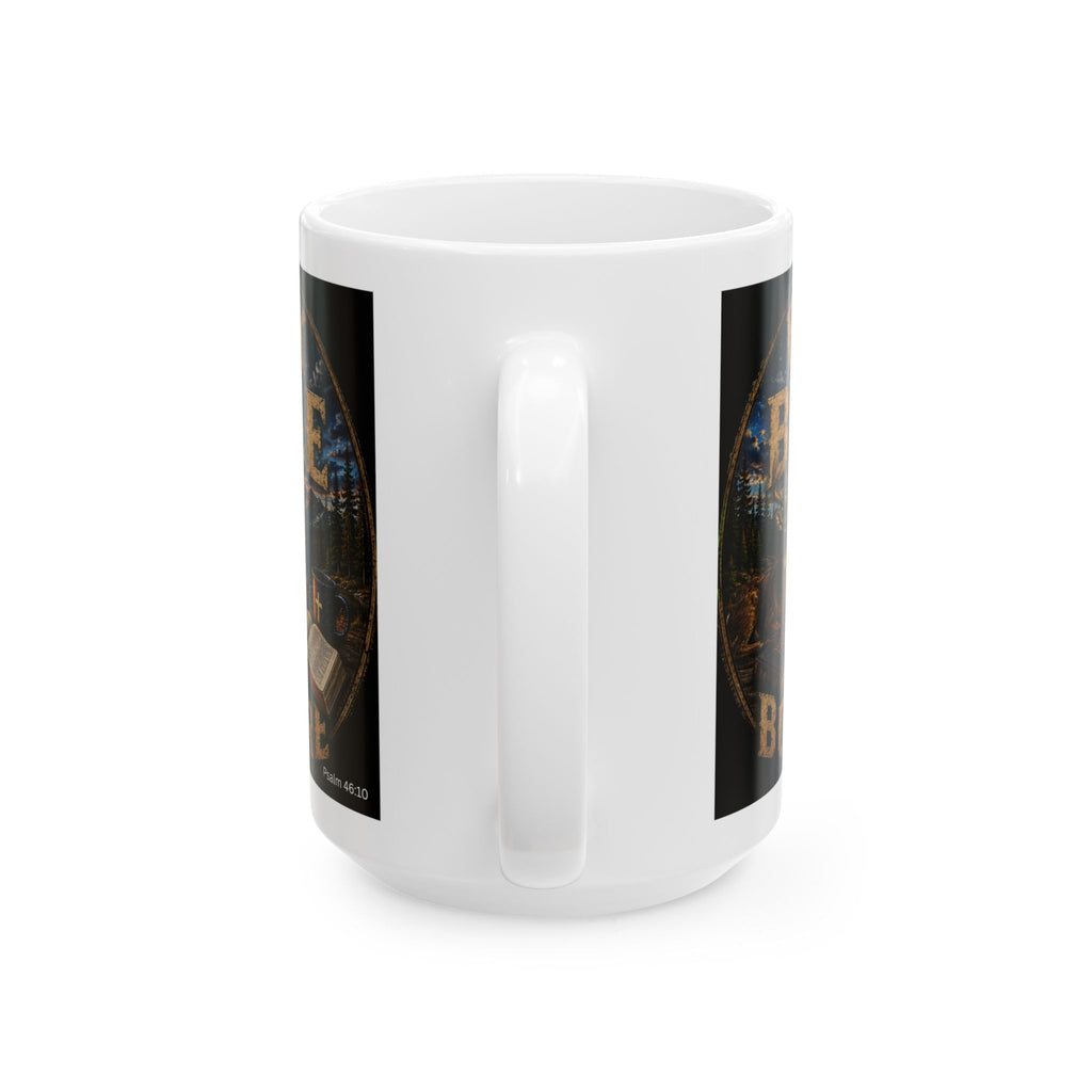 Buck Bible Bonfire Christian Coffee Mug – Faith Inspired Campfire Mug -Ceramic Mug, (11oz, 15oz)