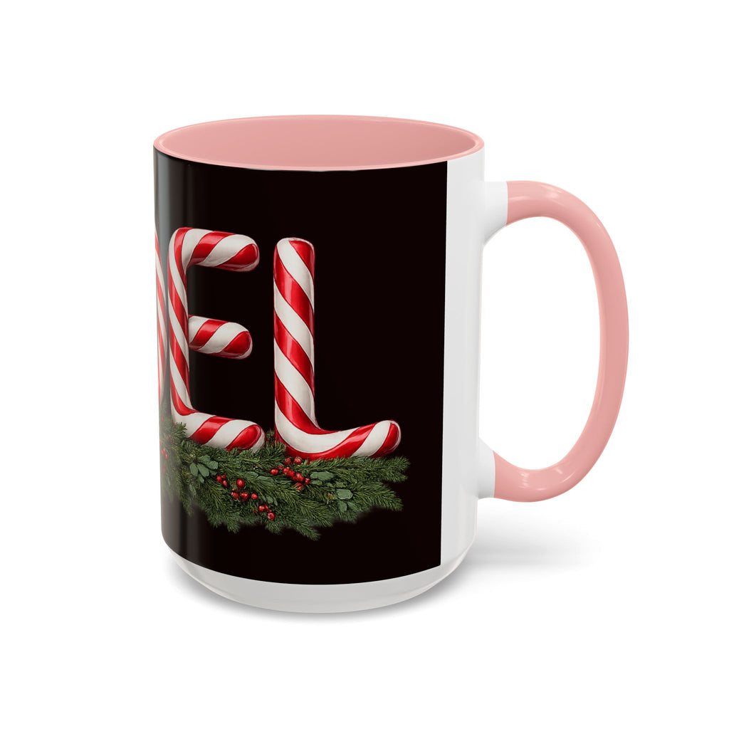 NOEL Candy Cane Christmas Mug – Festive Holiday Coffee Cup  (11, 15oz)