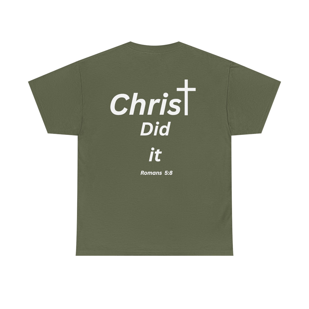 Christ Did It Christian T-Shirt – Cross & Swoosh Faith Tee