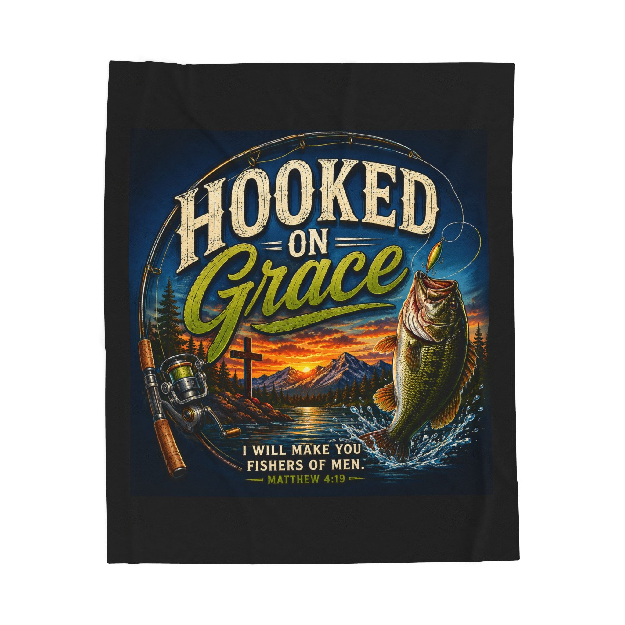 Hooked on Grace Christian Sherpa Fleece Blanket
