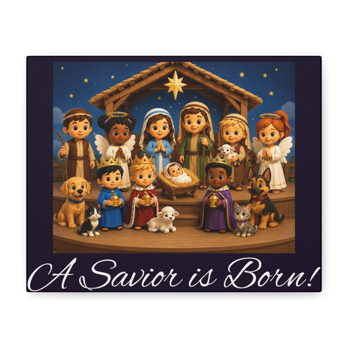 A Savior Is Born Nativity Christmas Wall Art