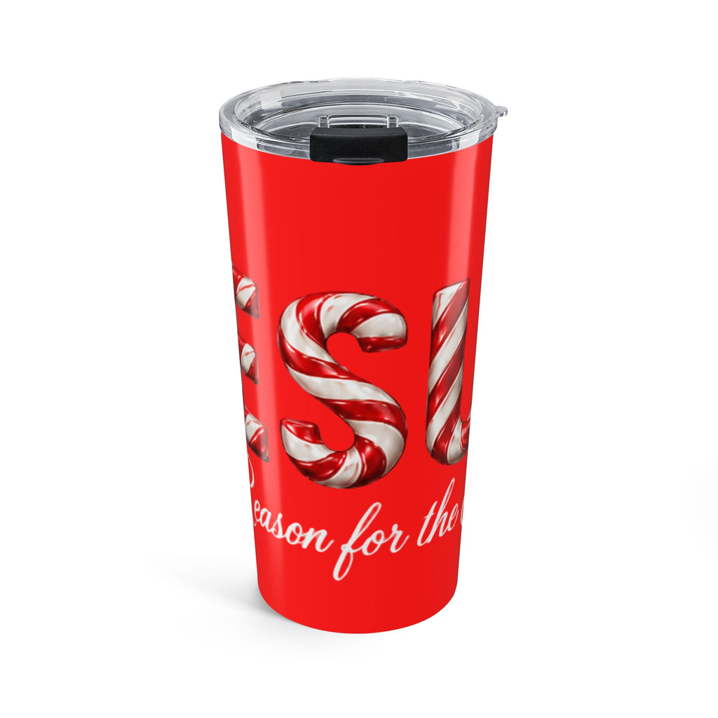 Jesus Is the Reason for the Season Christmas Tumbler Red – Candy Cane Design Tumbler 20oz