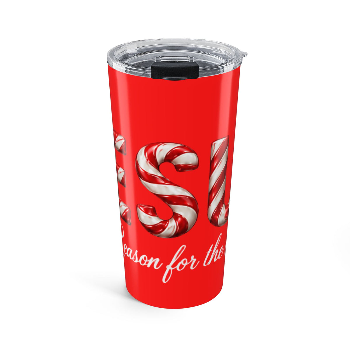 Jesus Is the Reason for the Season Christmas Tumbler Red – Candy Cane Design Tumbler 20oz