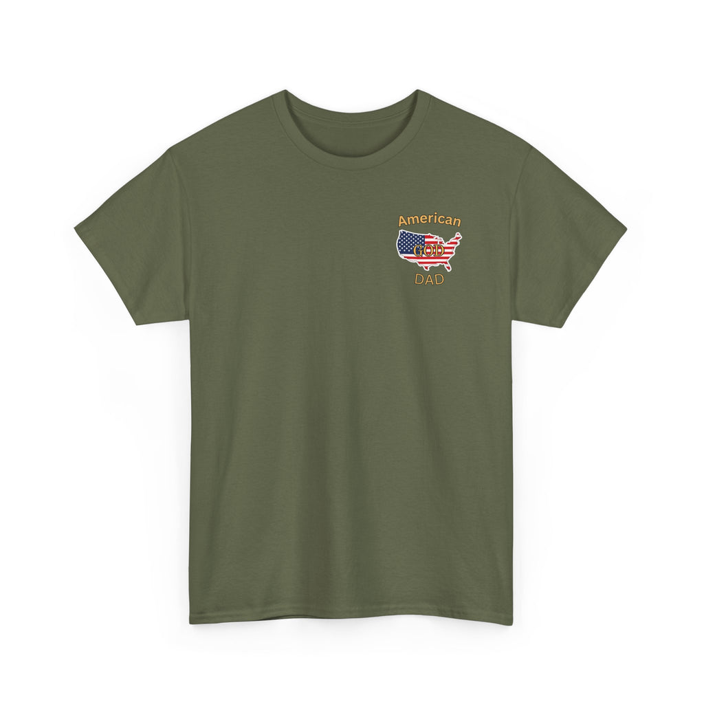 American Dad Built on Biblical Truth Patriotic Christian Unisex Heavy Cotton Tee