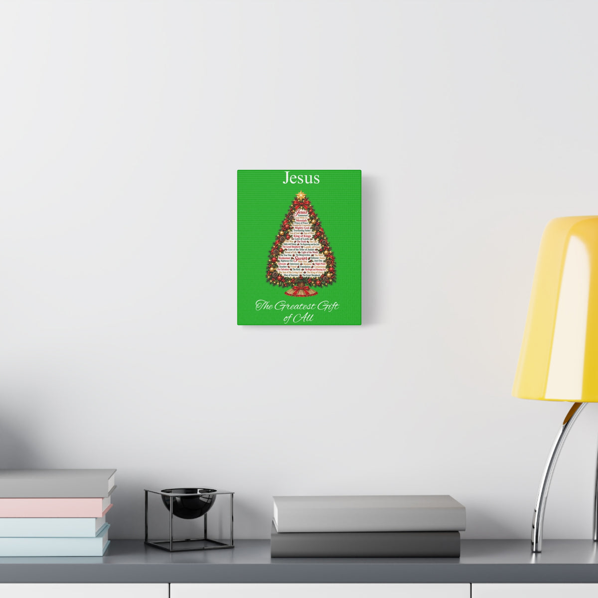 Jesus – The Greatest Gift of All | Christian Christmas Tree Wall Art, Matte Canvas, Stretched, 1.25"