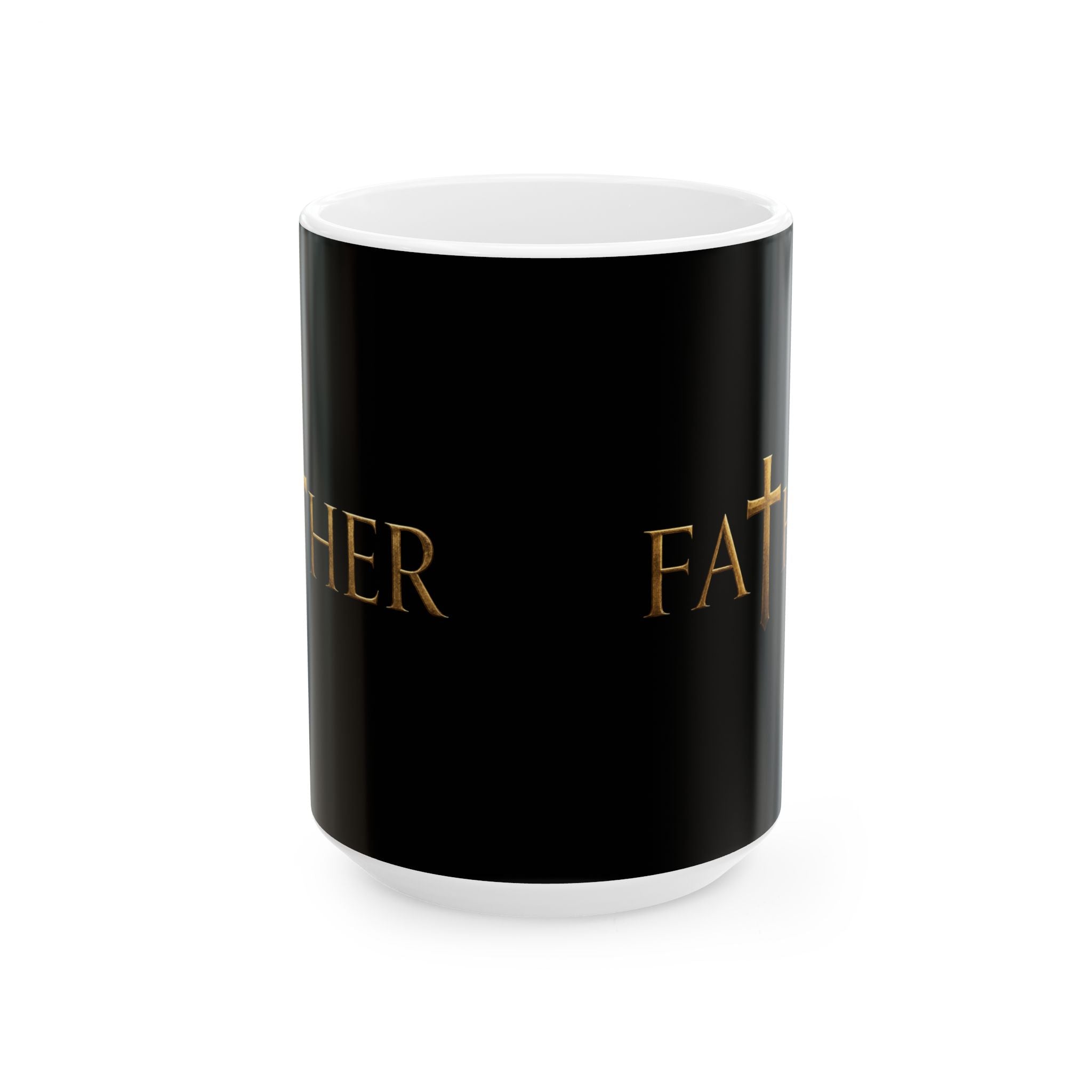 Faith Father Christian Coffee Mug – Minimalist Faith Based Dad Ceramic Mug, (11oz, 15oz)