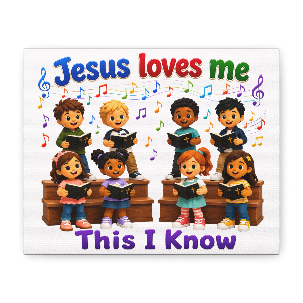 Jesus Loves Me This I Know Children's Choir Canvas Wall Art