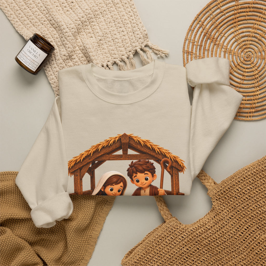 A Savior Is Born Nativity Christmas Heavy Blend™ Crewneck Sweatshirt