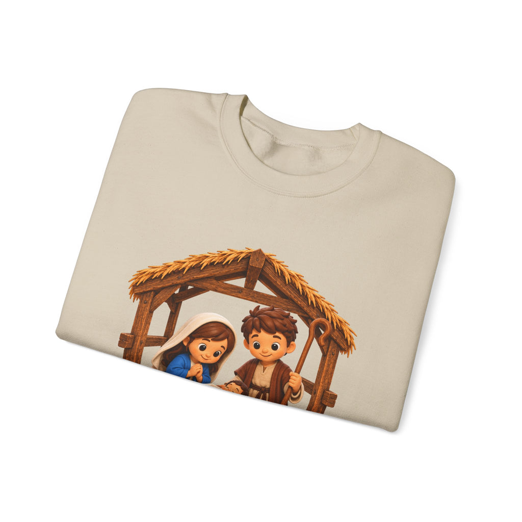 A Savior Is Born Nativity Christmas Heavy Blend™ Crewneck Sweatshirt