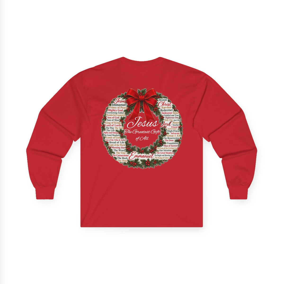 Christmas Wreath Christian Ultra Cotton Long Sleeve Tee