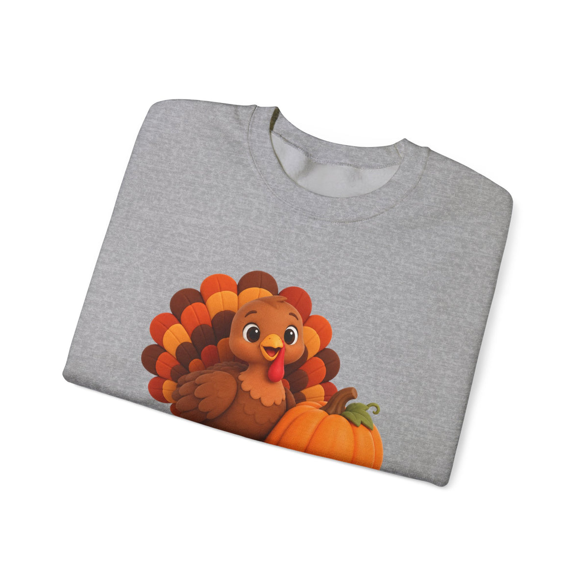 Be Thankful Thanksgiving Sweatshirt – Cute Turkey & Pumpkin Christian Fall Unisex Heavy Blend™ Crewneck Sweatshirt
