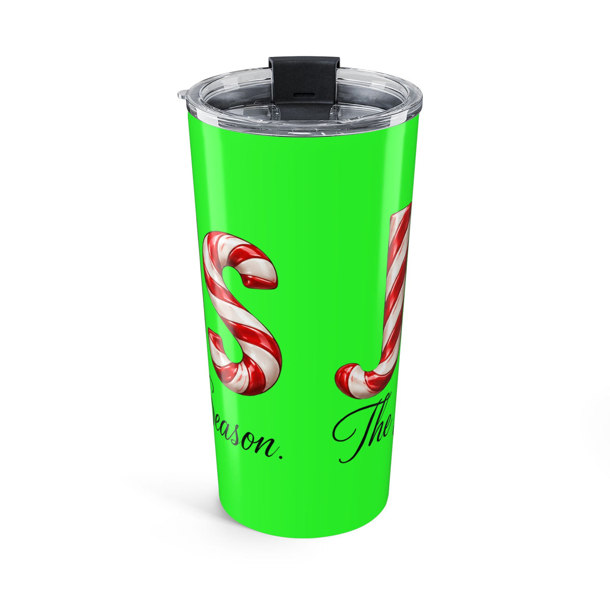 Jesus Is the Reason for the Season Christmas Tumbler Green – Candy Cane Design Tumbler 20oz