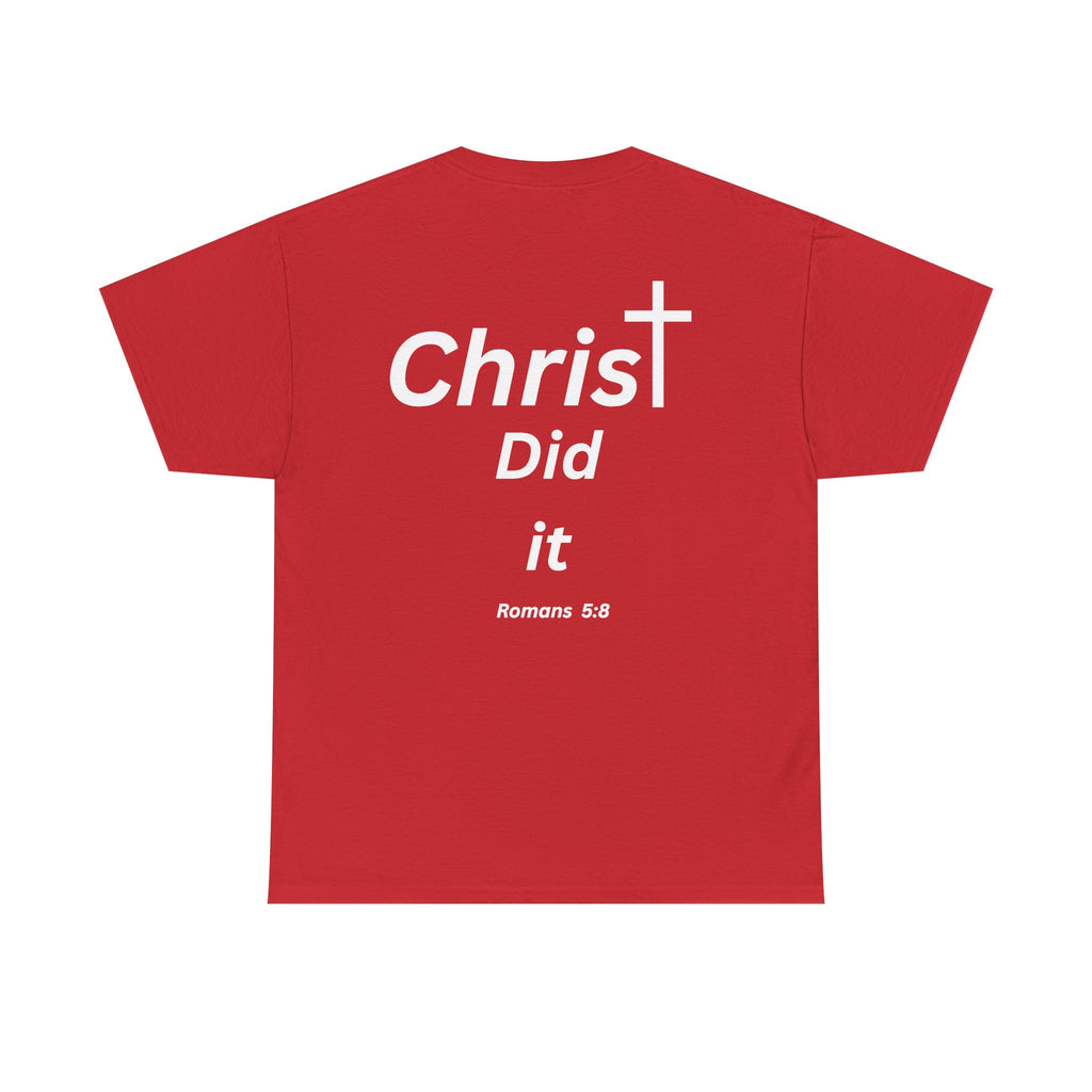 Christ Did It Christian T-Shirt – Cross & Swoosh Faith Tee