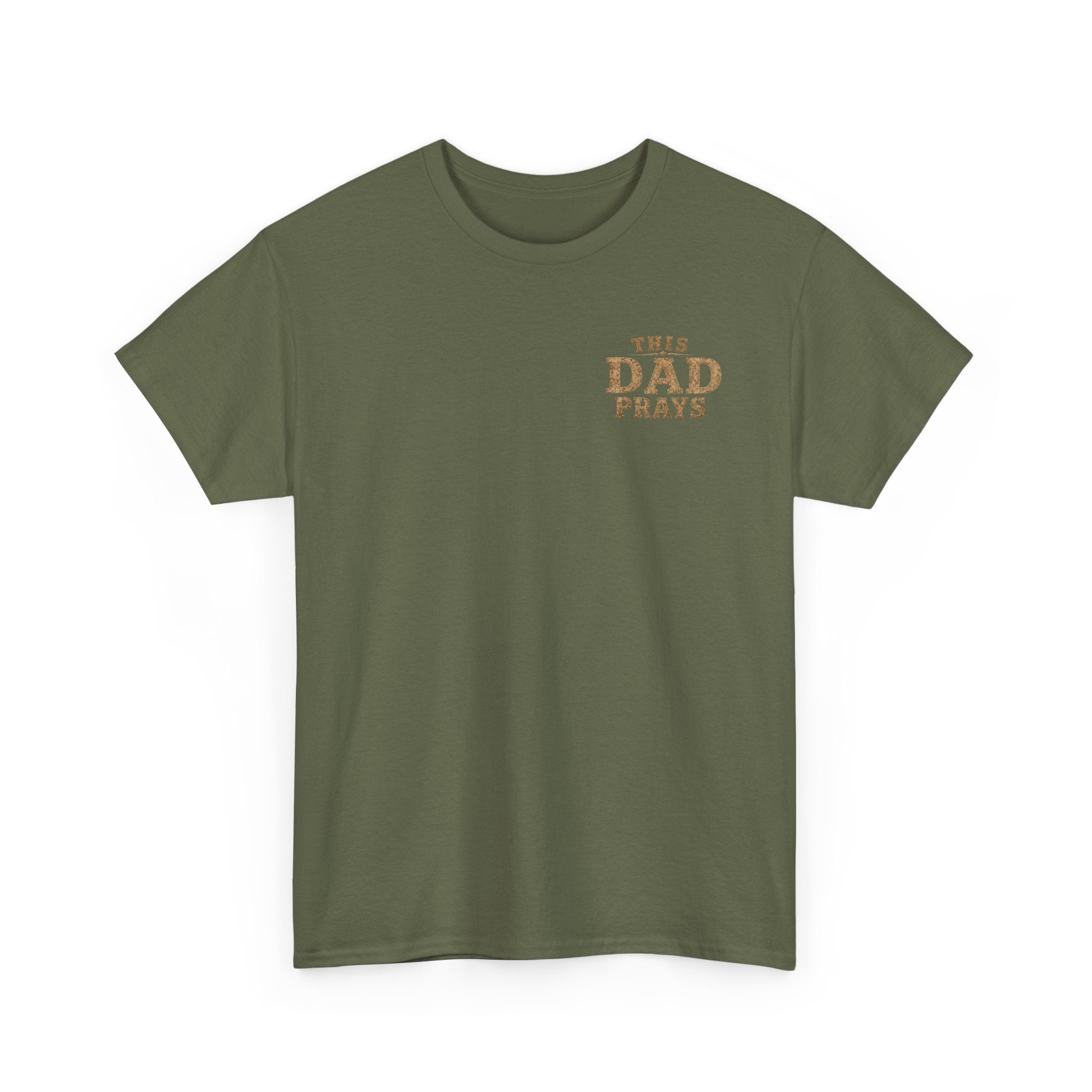 This Dad Prays Christian T-Shirt | Faith-Based Father’s Unisex Heavy Cotton Tee