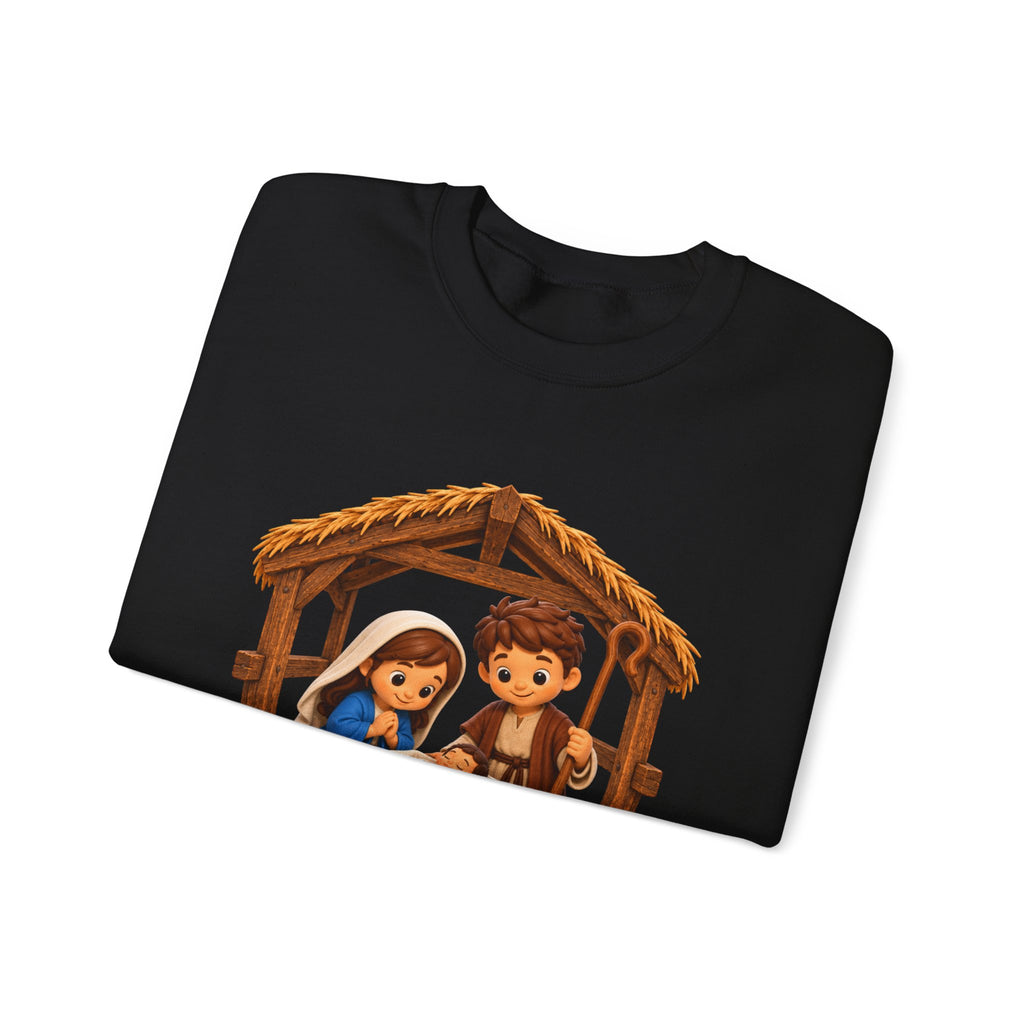 A Savior Is Born Nativity Christmas Heavy Blend™ Crewneck Sweatshirt