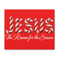 Jesus The Reason for the Season Christmas Wall Art – Candy Cane Christian Holiday Decor, Matte Canvas, Stretched, 1.25"
