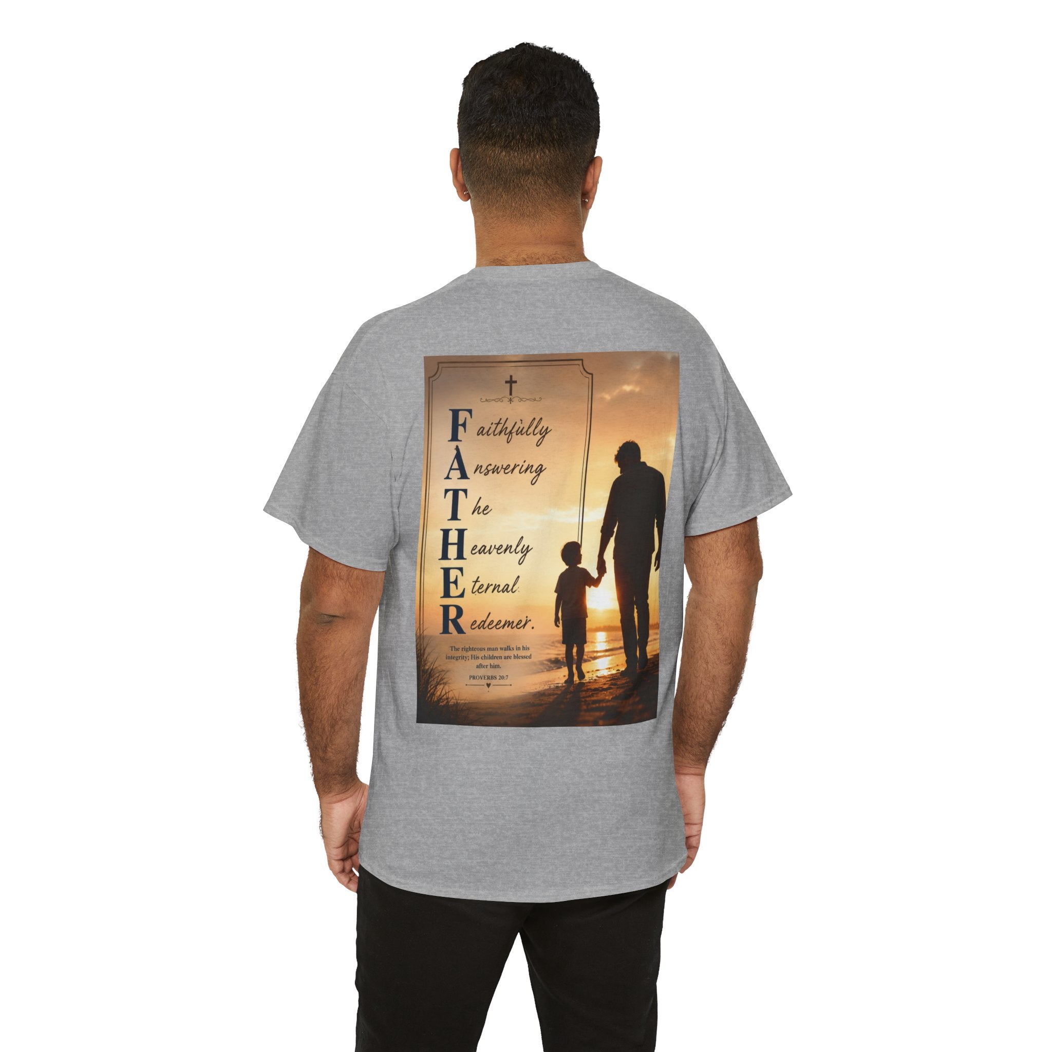 Faithfully Answering The Heavenly Eternal Reward Christian Father T-Shirt Unisex Heavy Cotton Tee