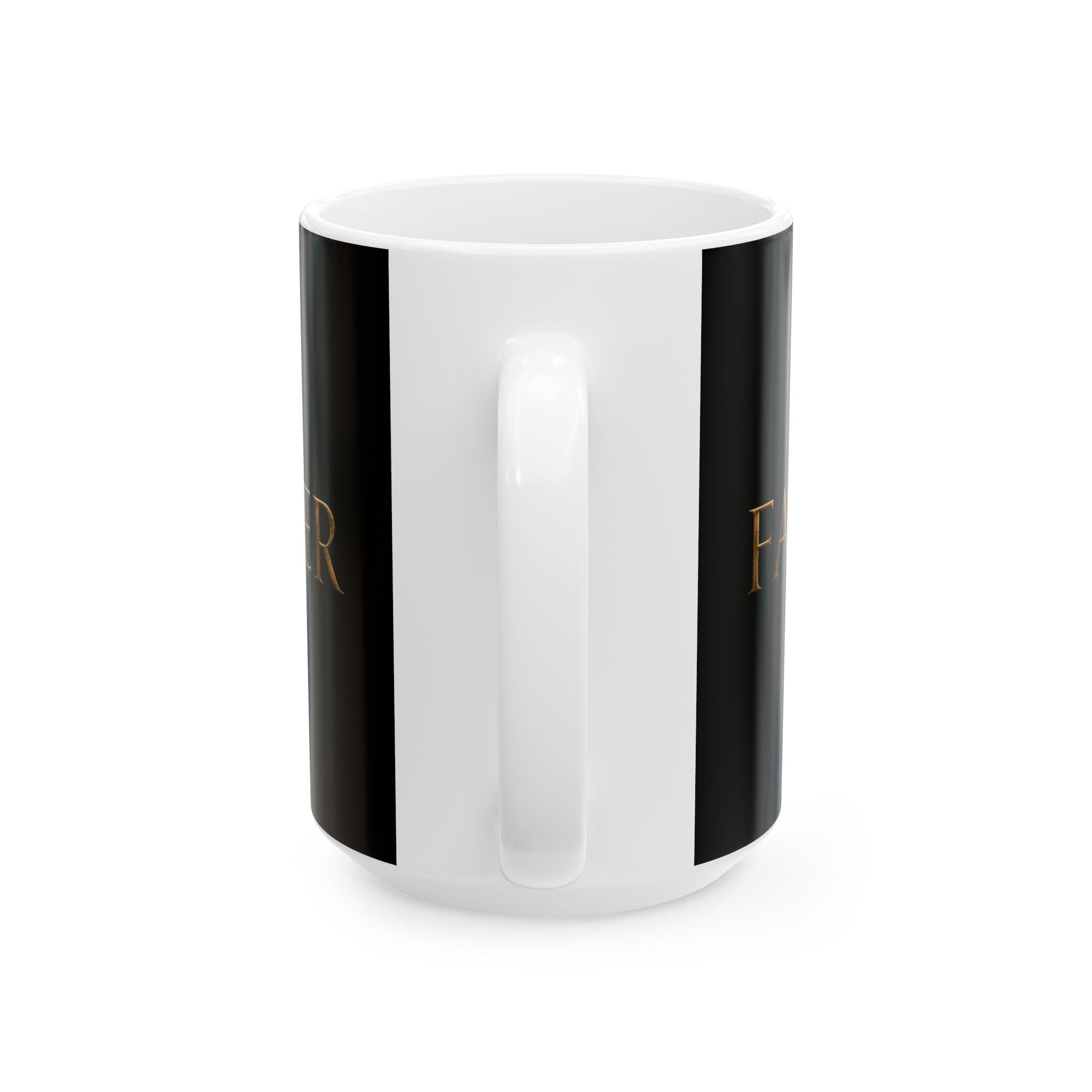 Faith Father Christian Coffee Mug – Minimalist Faith Based Dad Ceramic Mug, (11oz, 15oz)