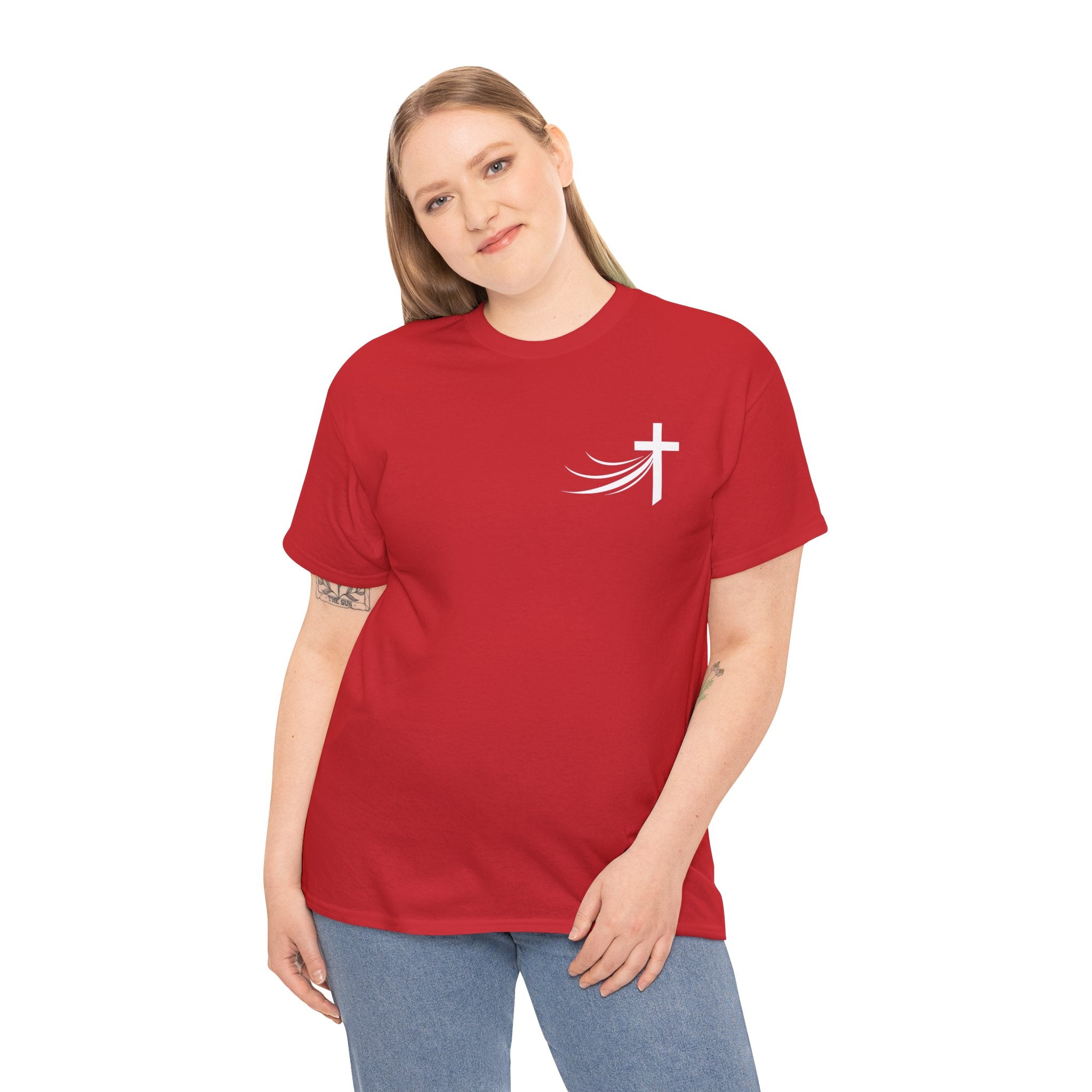 Christ Did It Christian T-Shirt – Cross & Swoosh Faith Tee