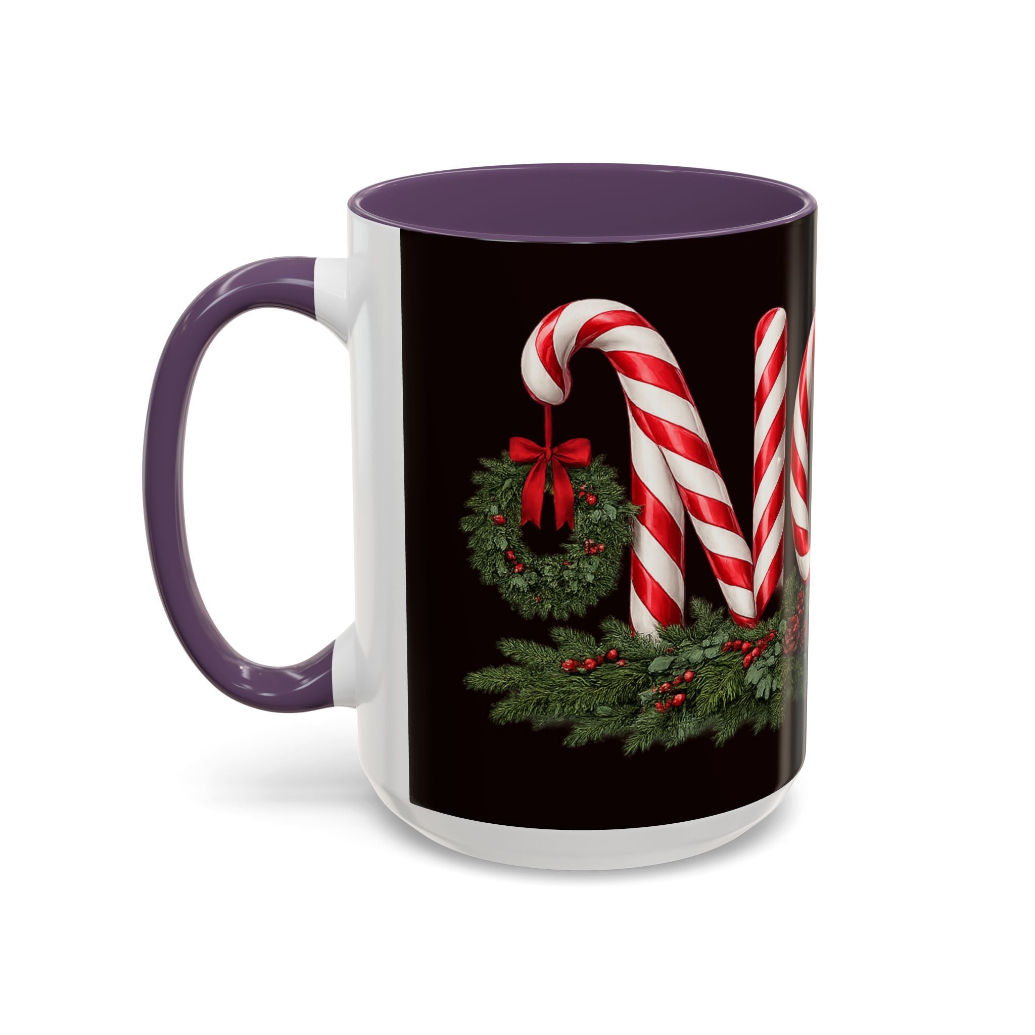 NOEL Candy Cane Christmas Mug – Festive Holiday Coffee Cup  (11, 15oz)