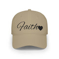 Faith Heart Embroidered Christian Cap – Inspirational Hat with Black Script Design Low Profile Baseball Cap