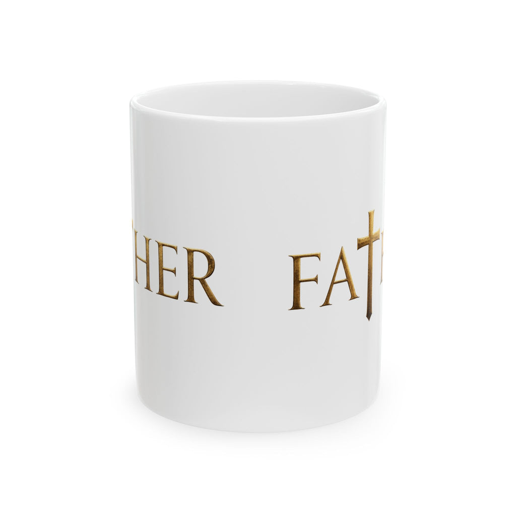 Faith Christian Cross Minimalist Inspirational Design Ceramic Mug, (11oz, 15oz)