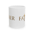 Faith Christian Cross Minimalist Inspirational Design Ceramic Mug, (11oz, 15oz)