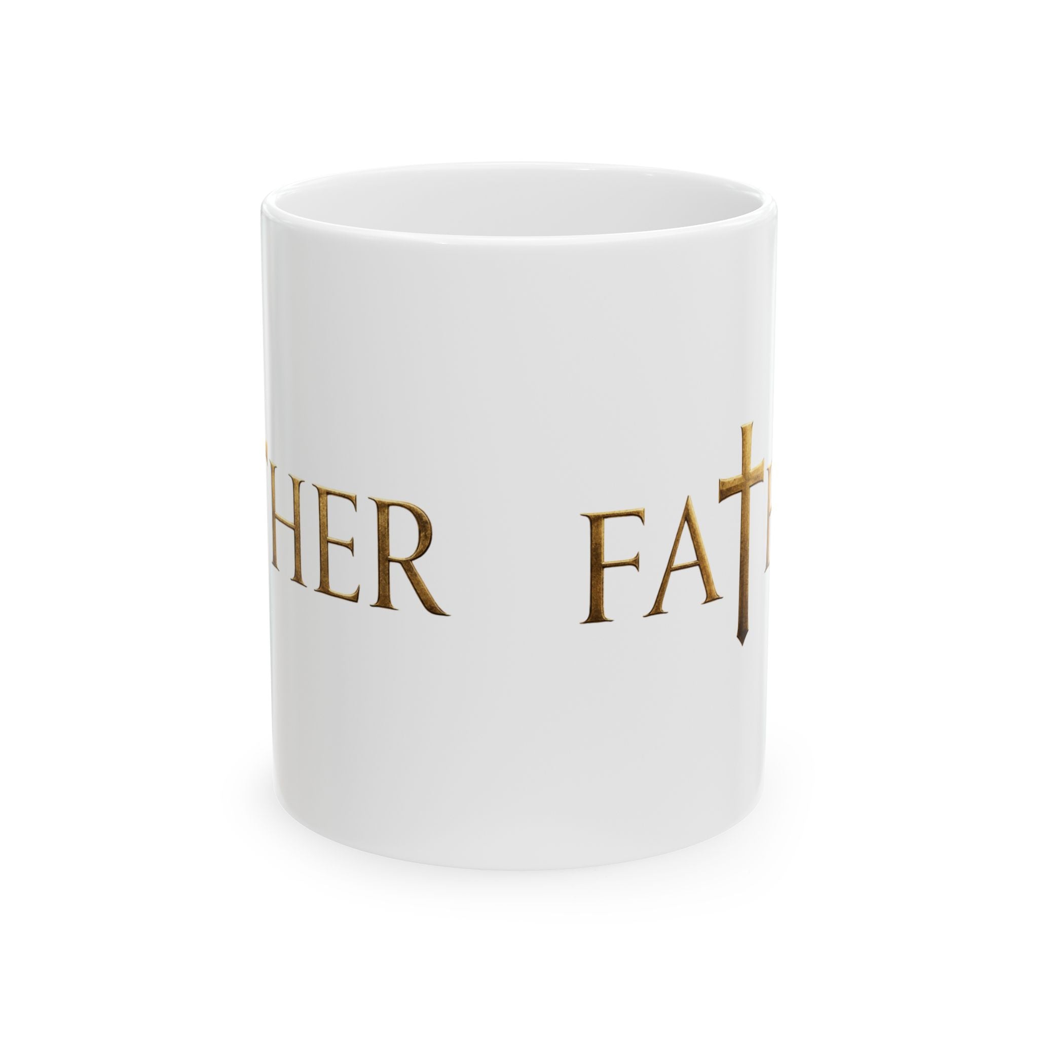 Faith Christian Cross Minimalist Inspirational Design Ceramic Mug, (11oz, 15oz)