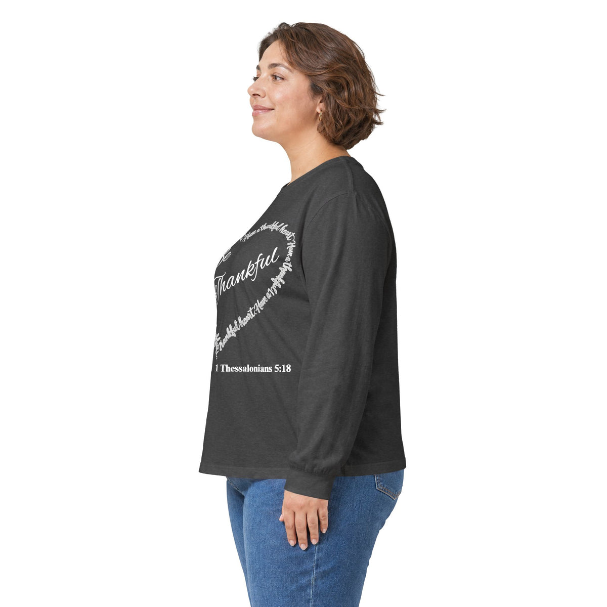 Be Thankful Christian Long Sleeve T-Shirt – Grateful Heart Faith-Inspired Shirt-Unisex Ultra Cotton Long Sleeve Tee