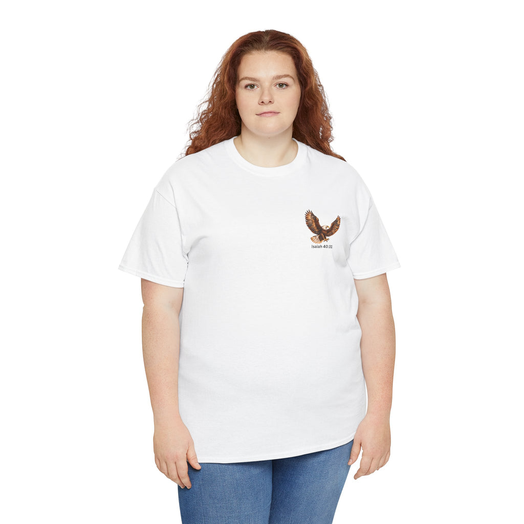 Rise Up on Wings Like Eagles – Isaiah 40:31 Christian Faith T-Shirt-Unisex Heavy Cotton Tee