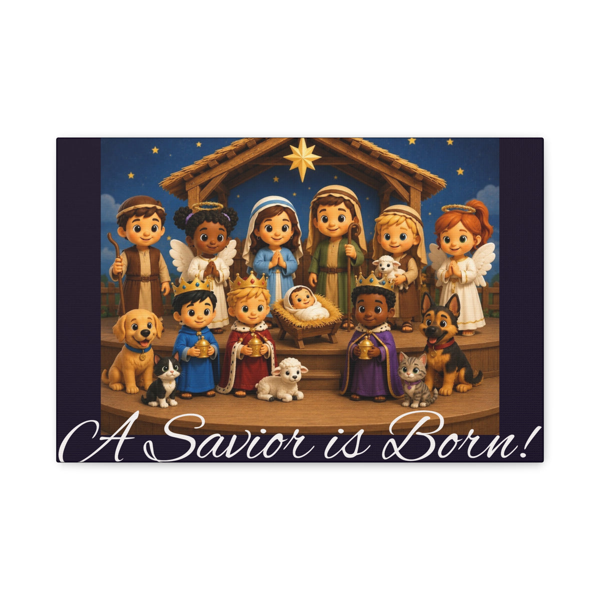 A Savior Is Born Nativity Christmas Wall Art