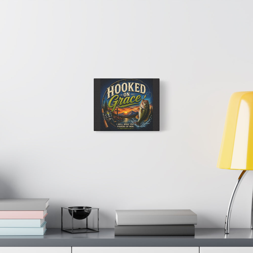 Hooked on Grace Christian Canvas Wall Art