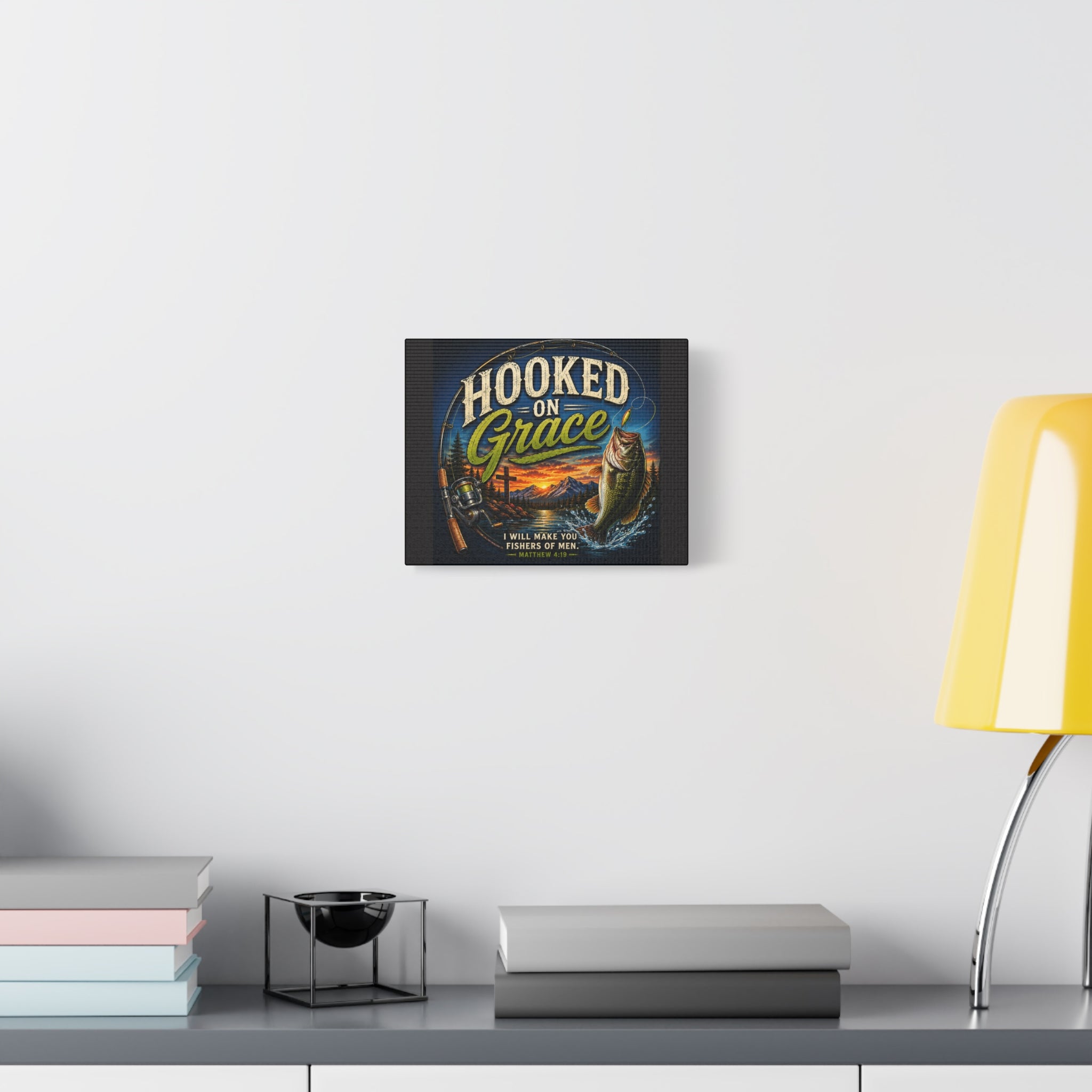 Hooked on Grace Christian Canvas Wall Art