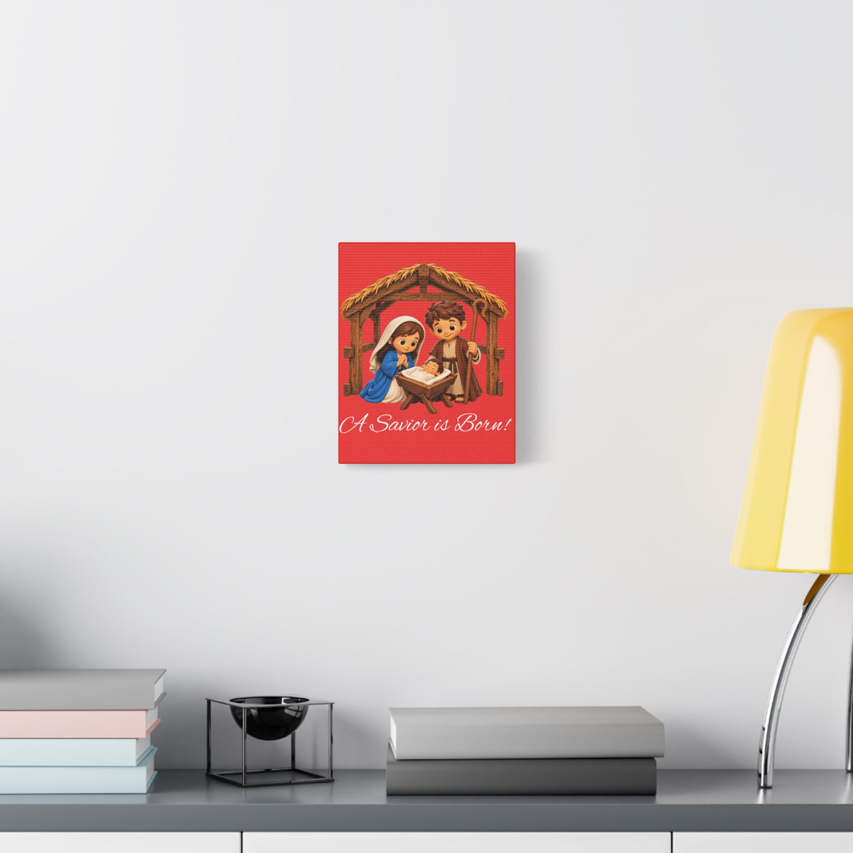 A Savior Is Born Nativity Christmas Canvas Wall Art, Matte Canvas, Stretched, 1.25"